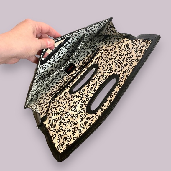 NWT Hobo International Katrina Leather Black Clutch 12.25” x 6.5”